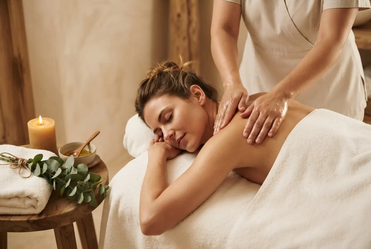 Masaje relajante con aceites aromáticos en Bell Kairos